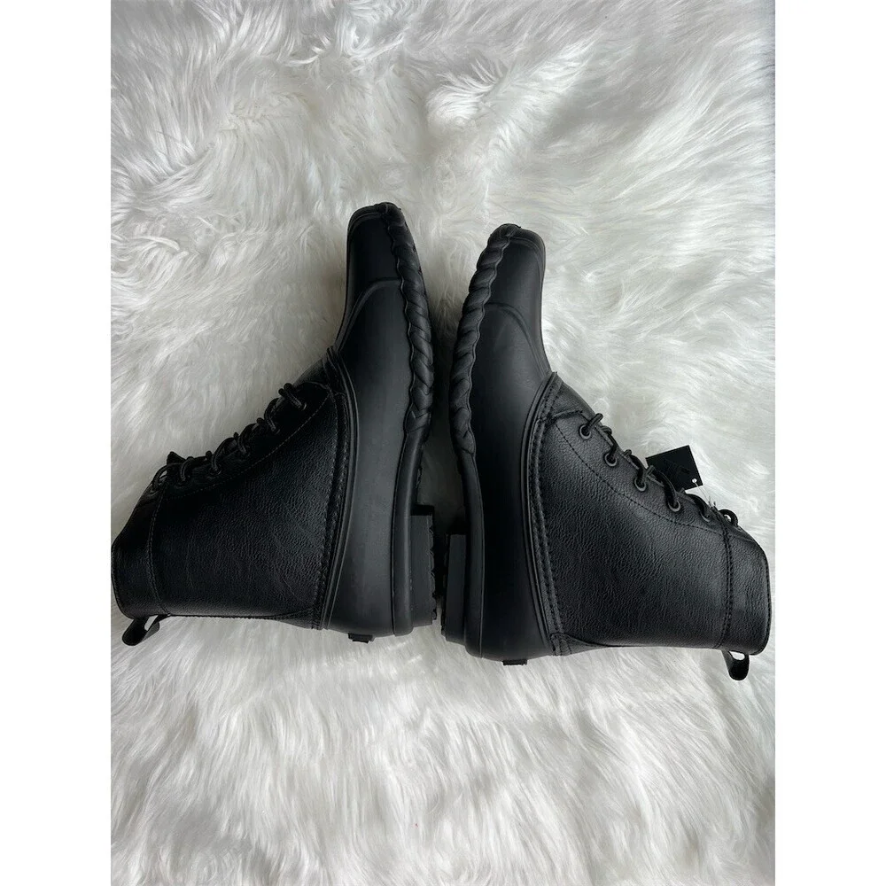 🆕 London Fog Collection Men's Seth Duck Boots Black Waterproof Lace-Up Size 13